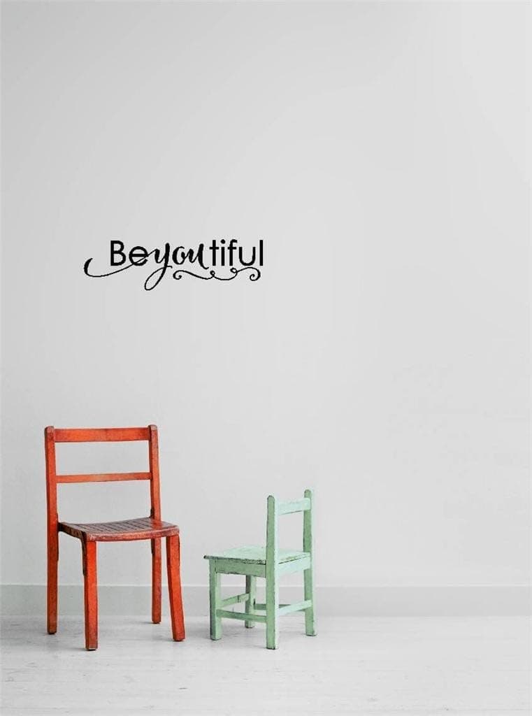 Decal – Vinyl Wall Sticker Be You Tiful Quote Home Living Room Bedroom Decor - 22 Colors Available Size 10 Inches X 26 Inches
