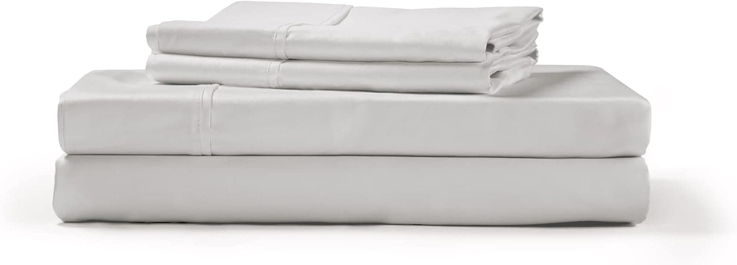 1000 Thread Count Bed Sheet Sets - Luxurious 100% Cotton Deep Pocket Sheets - Bedding Set Includes One Flat Sheet, One Fitted Sheet & Two Pillowcases - California King Size, Grey
