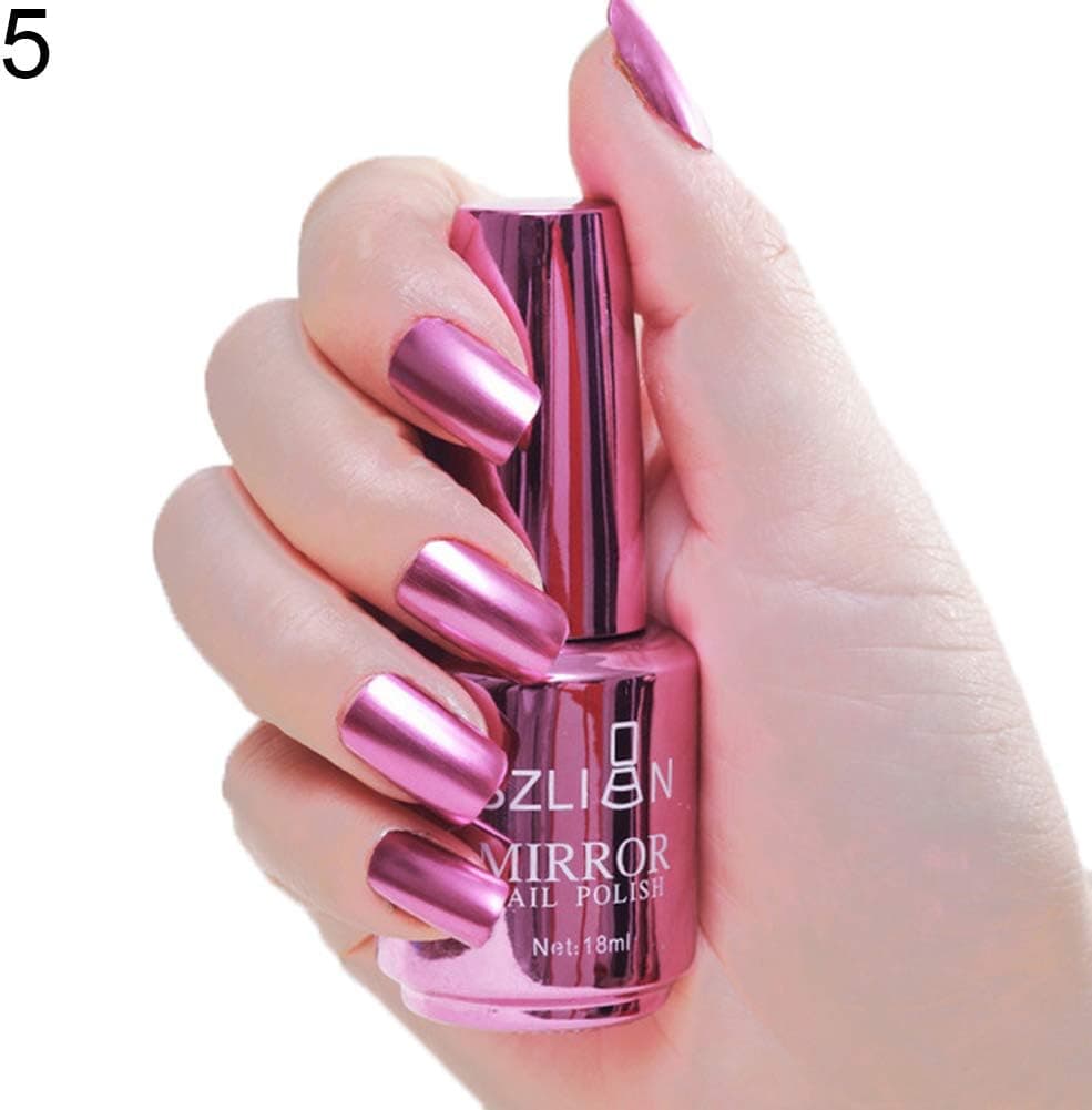 Metallic Nail Polish Magic Mirror Effect Chrome Harmless Long-Lasting Varnish for Professional Nail Art - 5#