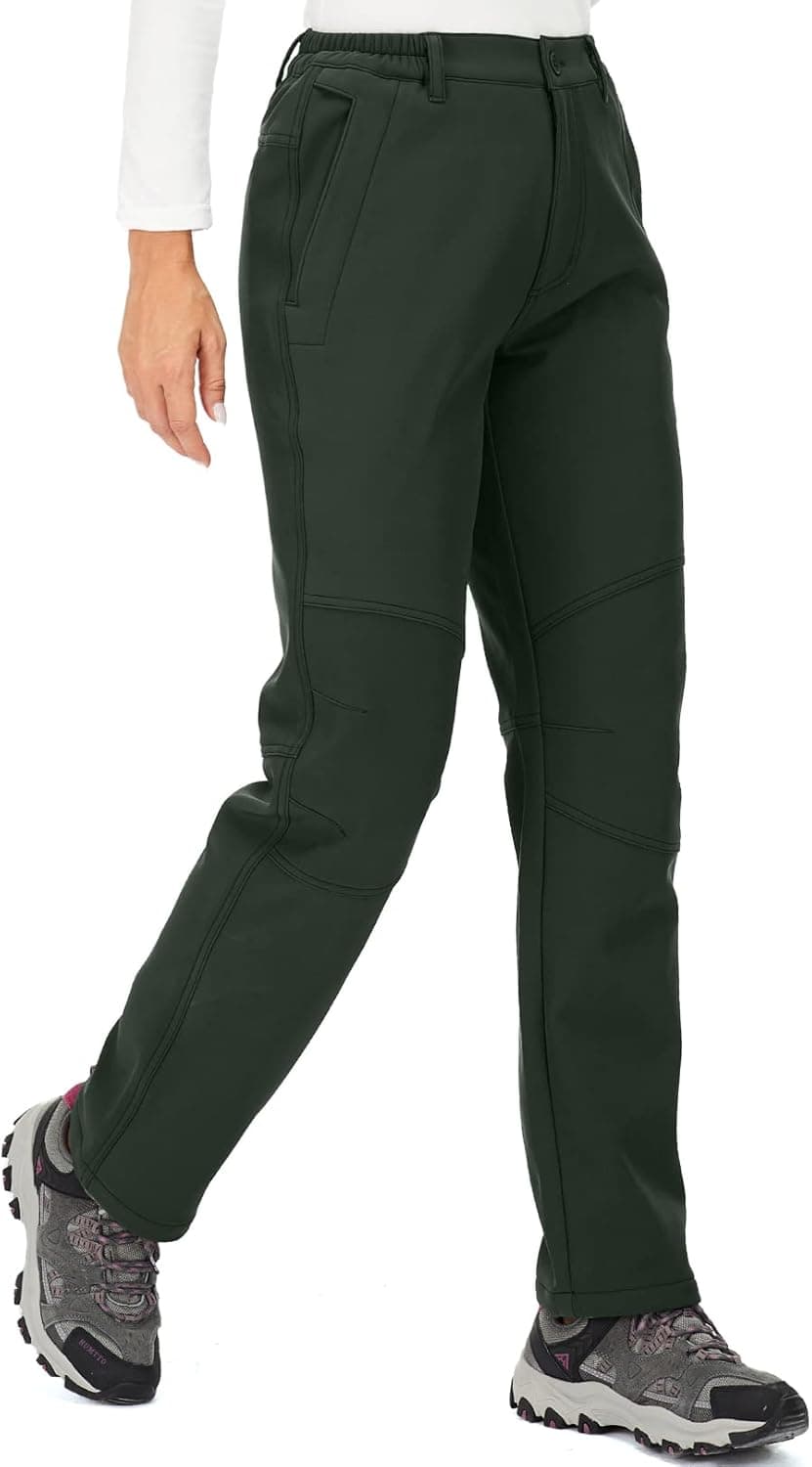 Womens Snow Pants Winter Fleece Lined Waterproof Soft Shell Insulated Outdoor Camping Travel ski Pants