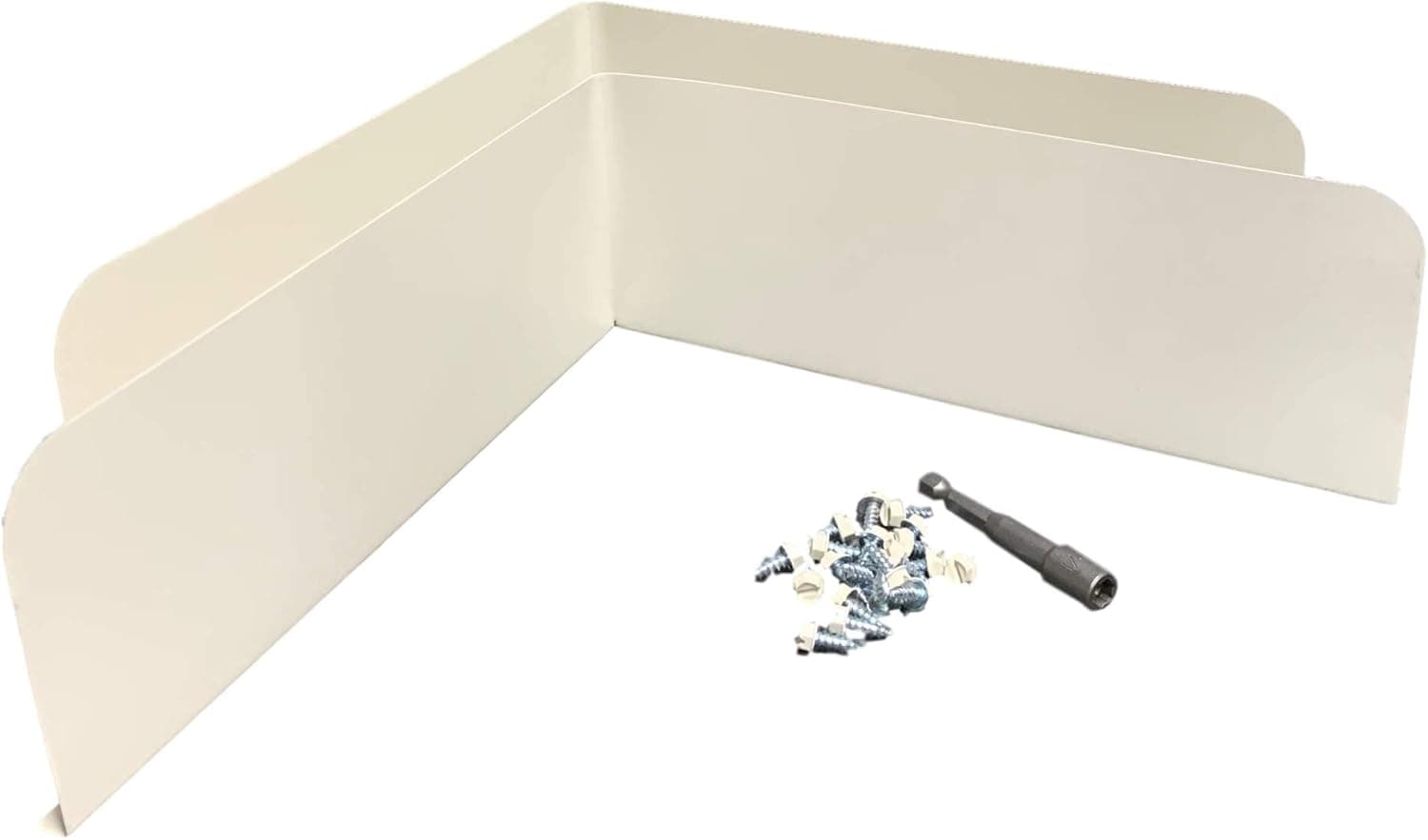 Eagle 1 Rain Gutter Valley Splash Guards, Straight or Bent (2 Per Order) Includes Screws and 1/4" Bit Driver (Classic Bent, Almond)