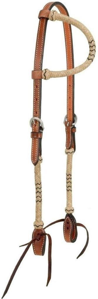 Single Ear Headstall with Braided Rawhide