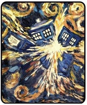 Doctor Who Throw Blanket - Exploding Tardis Pandorica Fleece - 50 x 60 Afghan