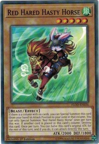 Red Hared Hasty Horse - FLOD-EN034 - Common - 1st Edition - Flames of Destruction