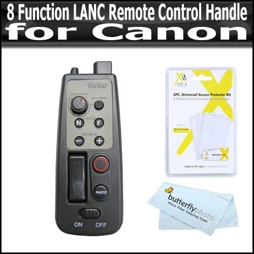 8 Function LANC Remote Control Handle for Canon HF R52, HF R50, HF R500, ZR-1000 ZR-2000 XH A1 XH G1 XL H1 XL1 XL1s GL2 GL1 GL3 XL2 XL3 Canon VIXIA HF G10, HF M32, HF M40 HF M41 HF R20 HD Camcorder ++