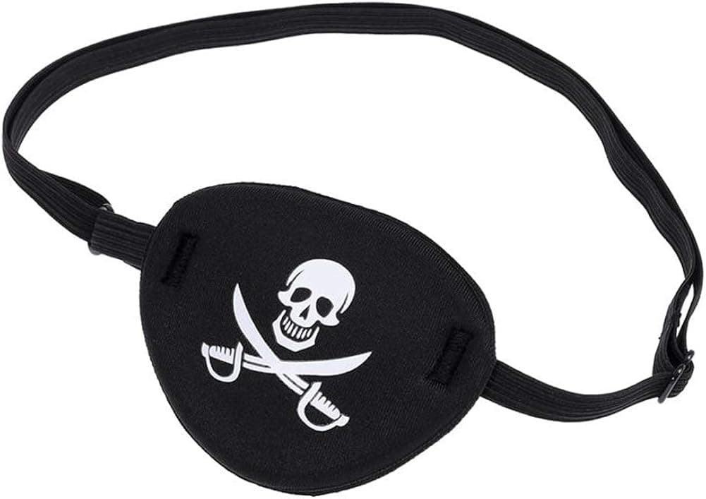 ORIONE 1Pcs Pirate Skull Crossbone Children Kids Single Eye Patch Eye Mask for Lazy Eye (Black)