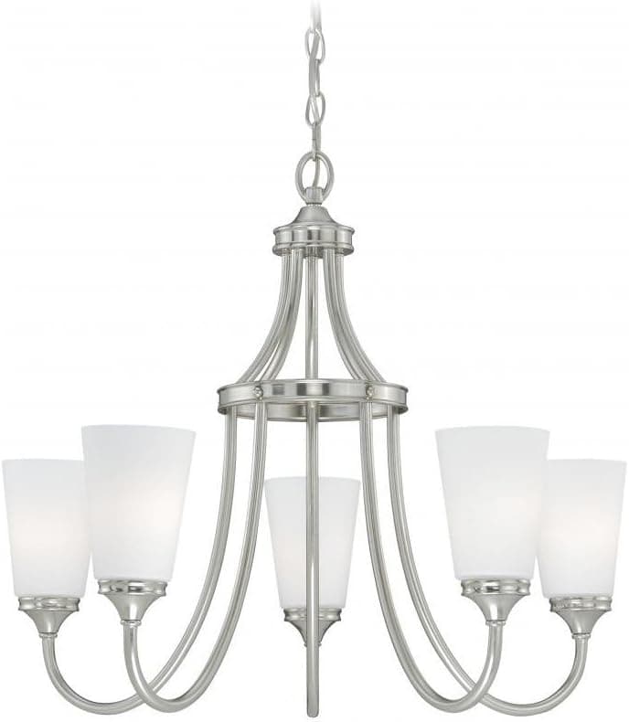 Vaxcel H0054 Lorimer 5 Light Chandelier, Satin Nickel Finish