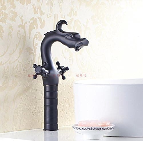 Rozin Dragon Shape Bathroom Countertop Sink Faucet Dual Knobs Mixer Tap Oil Rubbed Bronze