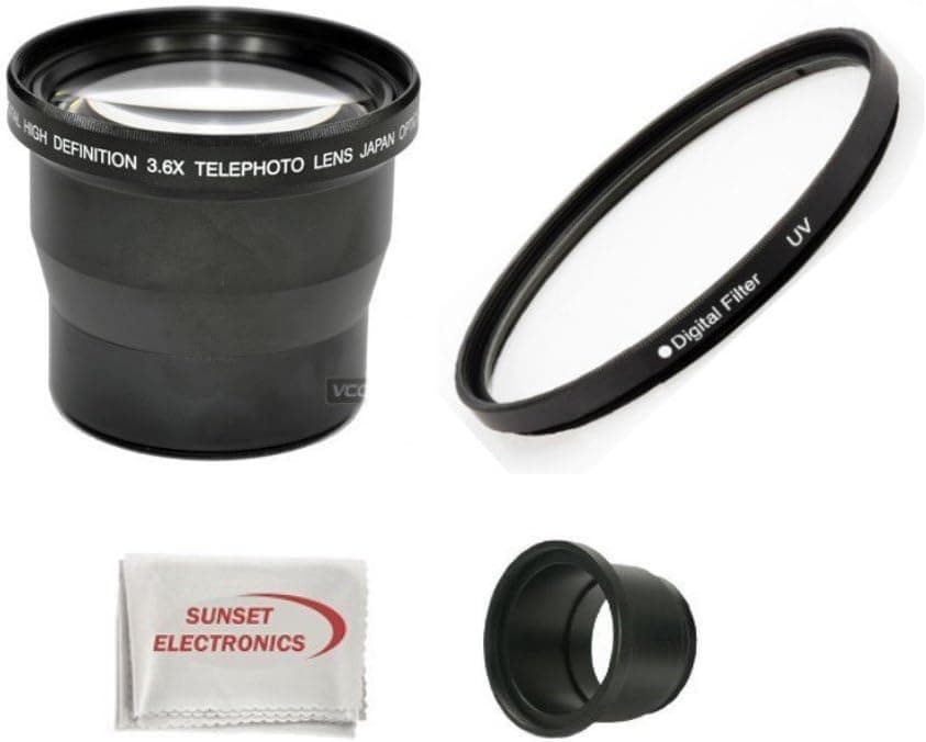 Canon Powershot A570 A590 Limited Edition 3.6X Telephoto Zoom Lens + Tube Adapter + Bonus 72MM Protective UV Filter