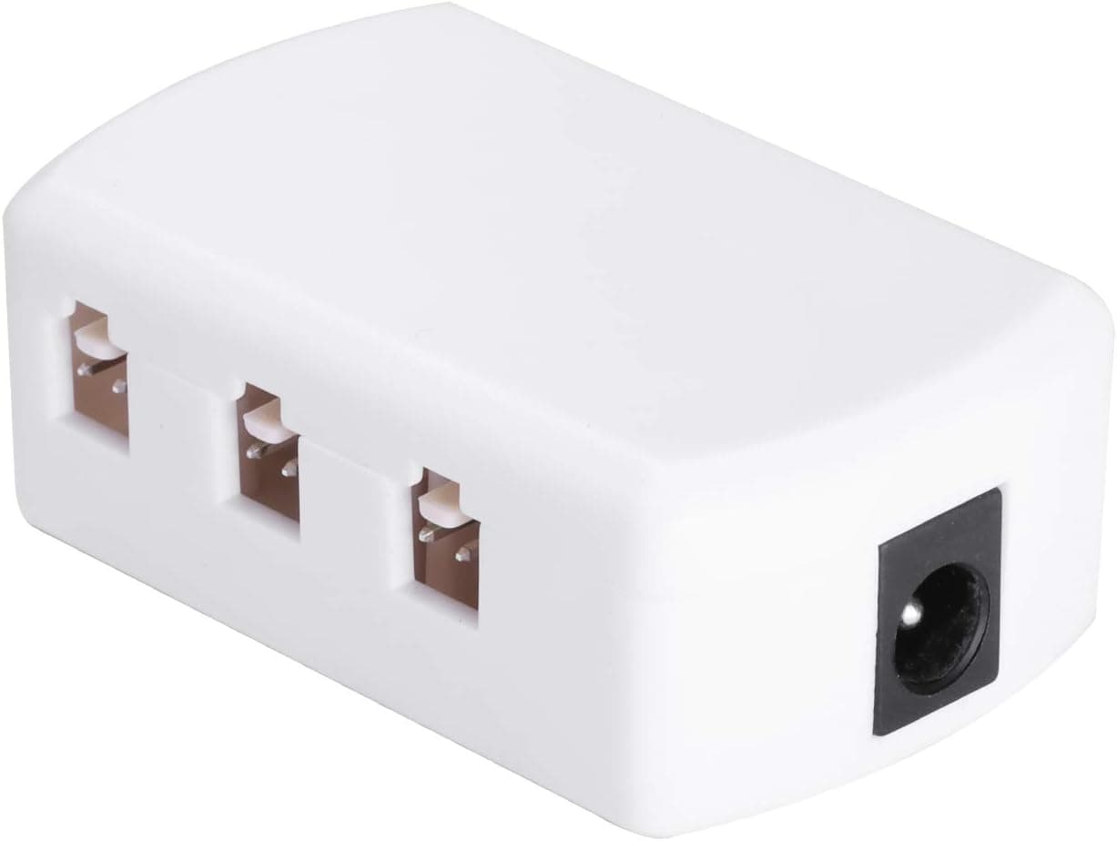 6 In 1 White Splitter for AIBOO Under Cabinet Puck lights with 2 Pin White Cables, 6 Ports White Distributor for Cabinet Kitchen Lights with 2 Pin Connectors