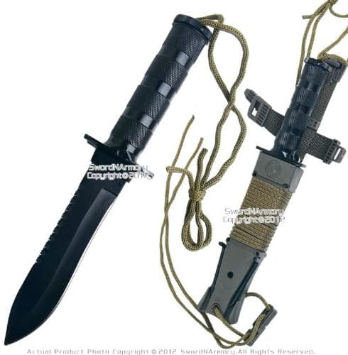 Etrading Fixed Blade Dagger Military Serrated Complete Survival Knife W/Kit & Sheath