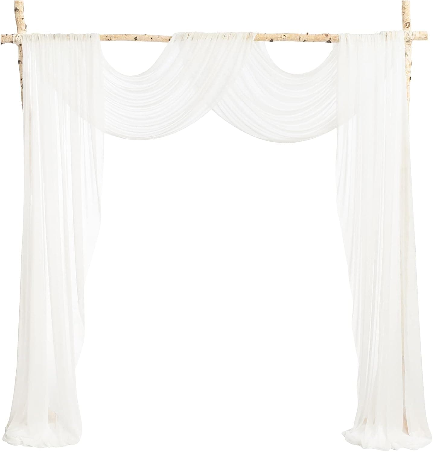 Ling's Moment New Version Easy Hanging Wedding Arch Draping Fabric 60" x 28Ft Chiffon Fabric Drapery Wedding Ceremony Reception Swag Decorations