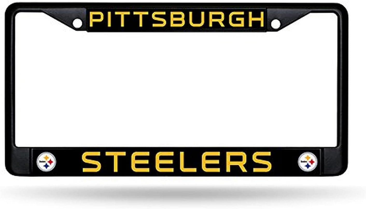 Rico Industries NFL Pittsburgh Steelers Standard Chrome License Plate Frame, 6 x 12.25-"
