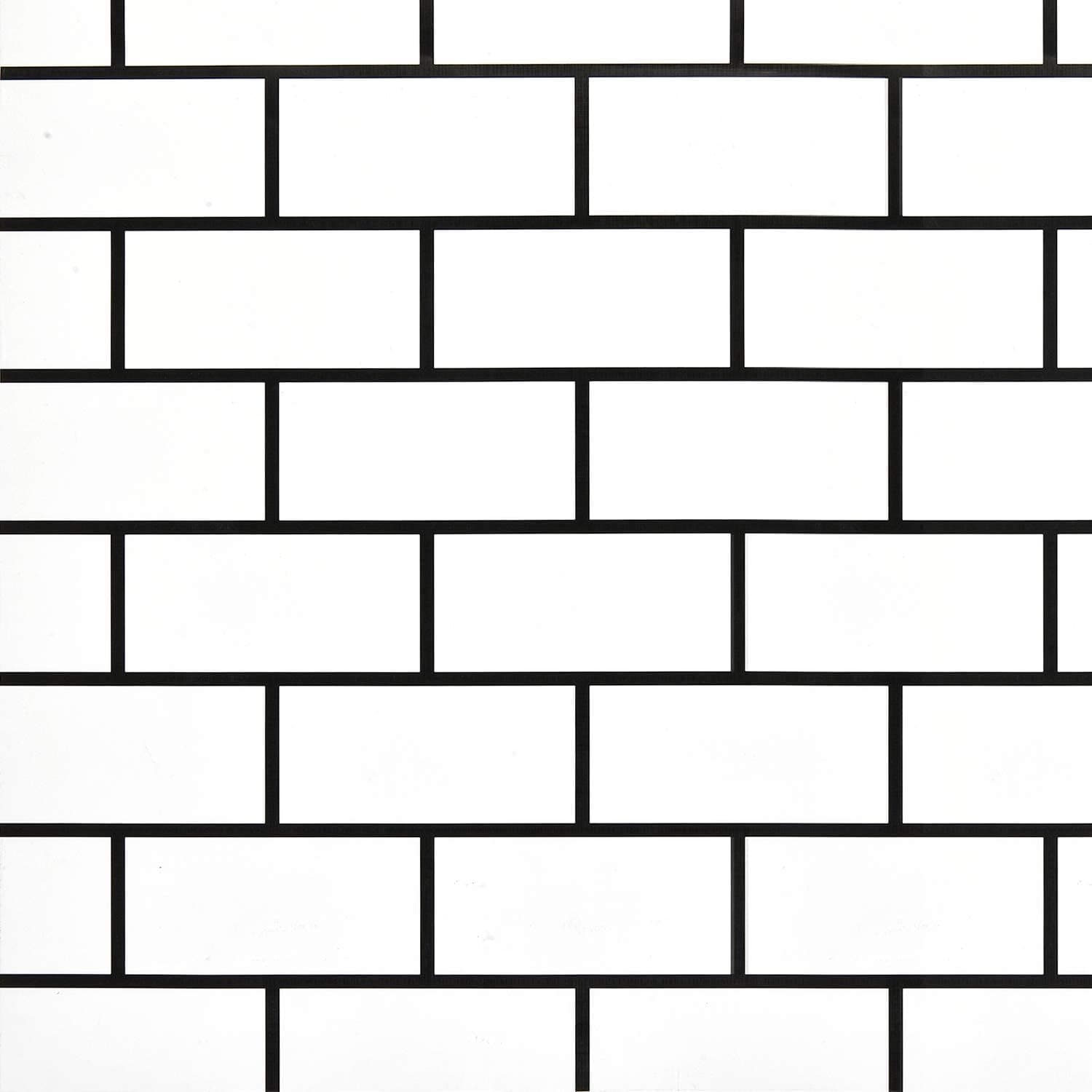 Caltero White Brick Wallpaper 17.7" x 197"  White Trellis Wallpaper Peel and Stick Subway Tile Effect Brick Wallpaper Waterproof for Backsplash Countertop Bathroom Bedroom