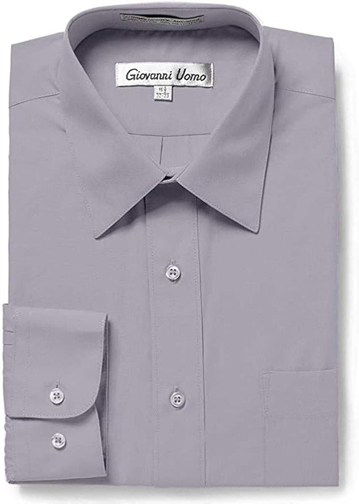 Gentlemens Collection Men's Regular & Slim Fit Long Sleeve Solid Dress Shirt