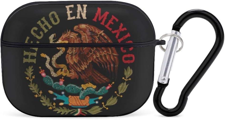 Made in Mexico Eagle Airpods Case Cover for Apple AirPods Pro Cute Airpod Case for Men Women Boys Girls Silicone Protective Skin Airpods Accessories with Keychain