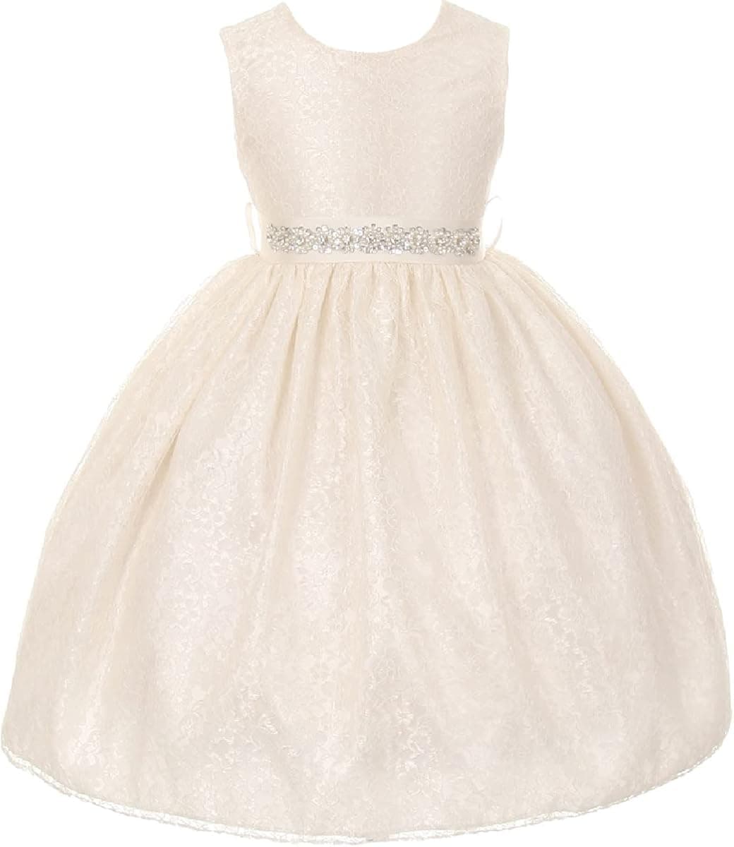 Dreamer Elegant Lace Rhinestones Belt Sash Easter Pageant Flower Girl Dress