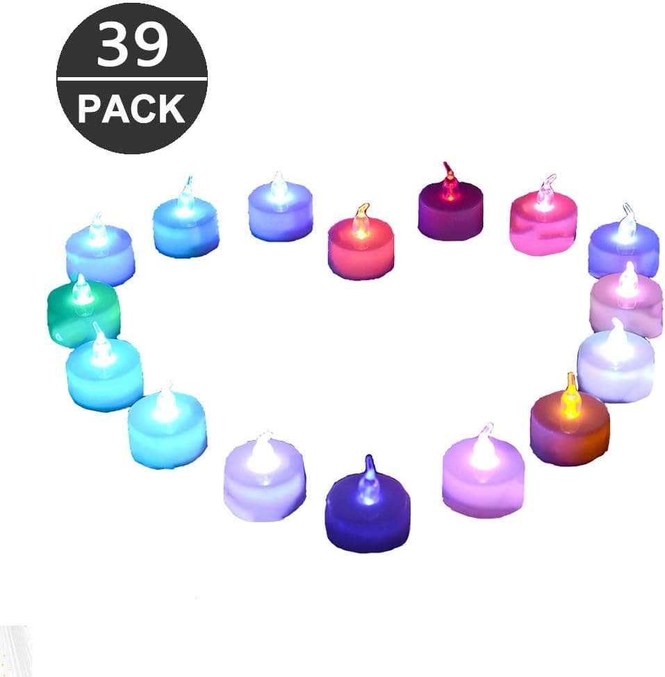 Fangqin Flameless Candles Unscented Battery Operated LED Flickering Tealights Candle Pack of 39