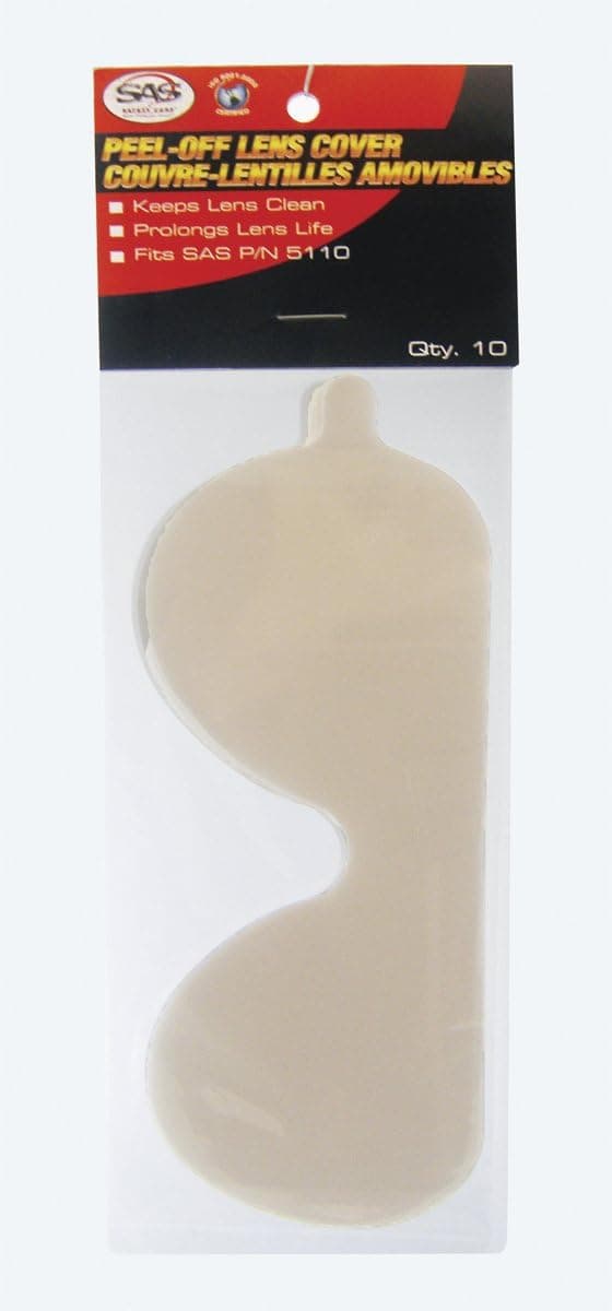 SAS Safety 5111 Peel-Off Lens Covers for Overspray Goggles 5110, 10-Pack