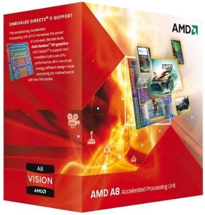 AMD A8-3800 APU with AMD Radeon 6550 HD Graphics 2.4/2.7GHz Socket FM1 65W Quad-Core Processor - Retail AD3800OJGXBOX
