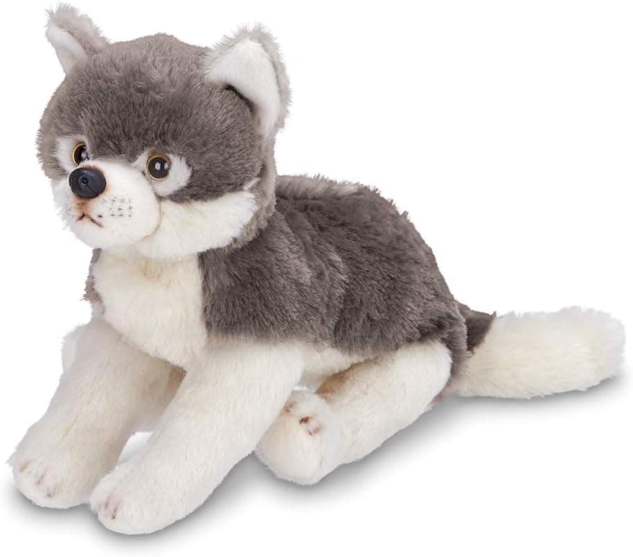Bearington Lil' Nanook Small Plush Stuffed Animal Grey Wolf, 7 inches