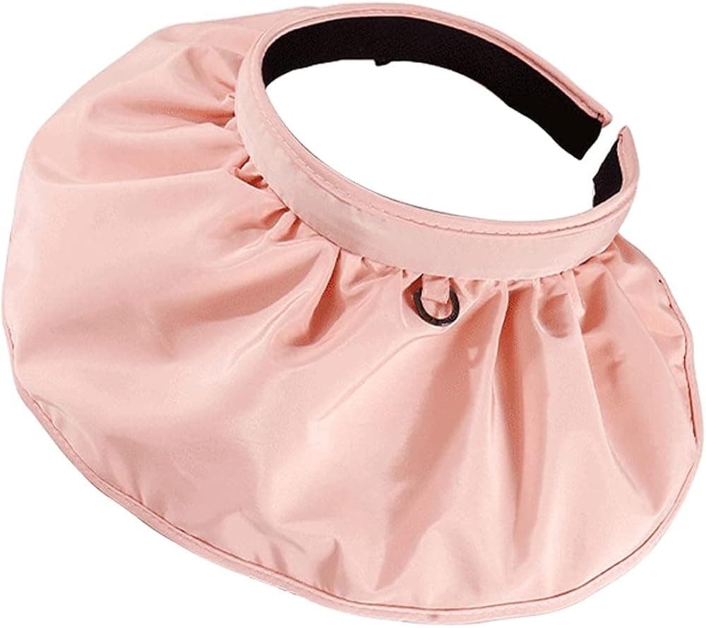 2 in 1 Foldable Headband Visors Hat for Women UV Protection Beach Cap Foldable Dual Purpose Headband Sun Hat,Beach Hats for Women Foldable Travel Hat for Women Pink Summer Hat,3