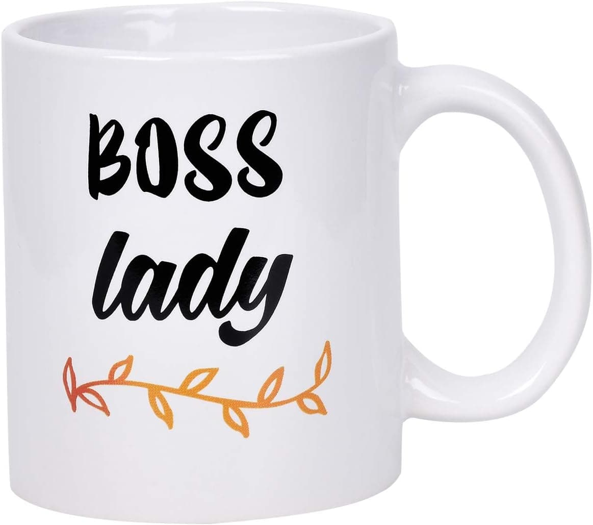 Funny Coffee Mug Boss Lady Coffee Tea Cup Novelty Gift for Women Boss Christmas Thanksgiving Festival Friends Gift Present