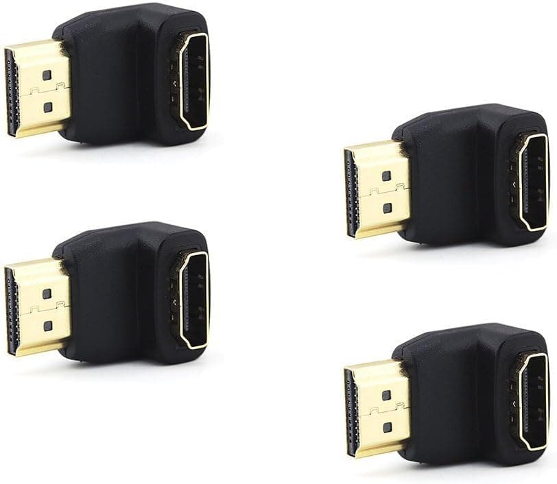 Komingo Hdmi Cable Adapters KIT Hdmi 270 Degree Male to Female Angle Adapters 4pcs Pack