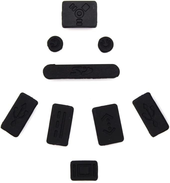 Accmart 9-pieces Anti-dust Silicon Plug Cup Cover Set for Laptop Notebook, Macbook Pro/regular/air 13 15 17 Black