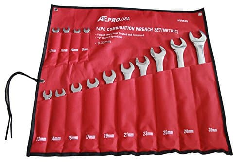 ATE Pro. USA 50048 Combination Wrench, Metric, 9 mm - 32 mm, 14 Piece Set