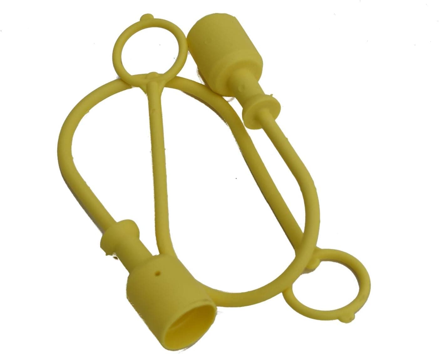 Grunge Armor | 2-Pack | Dust Cap, Fits Male ISO/Pioneer Style Hydraulic Quick disconnects Like 8010-4, 6602-8-10, and Others. Yellow Molded Cap with Retention Ring Keeps Cap Attached to Hose
