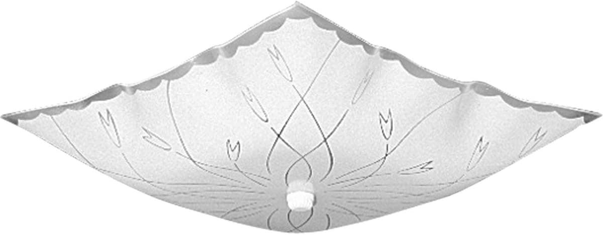 Progress Lighting P4962-30 Traditional Two Light Close-to-Ceiling from Square Glass Collection in White Finish, 12-Inch Diameter x 5-1/2-Inch Height