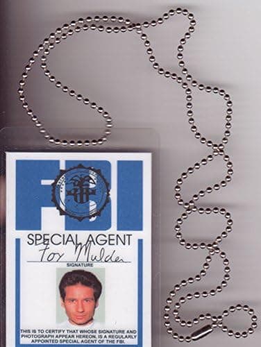 Signs 4 Fun NFMID Mulder FBI Necklace ID, Blue