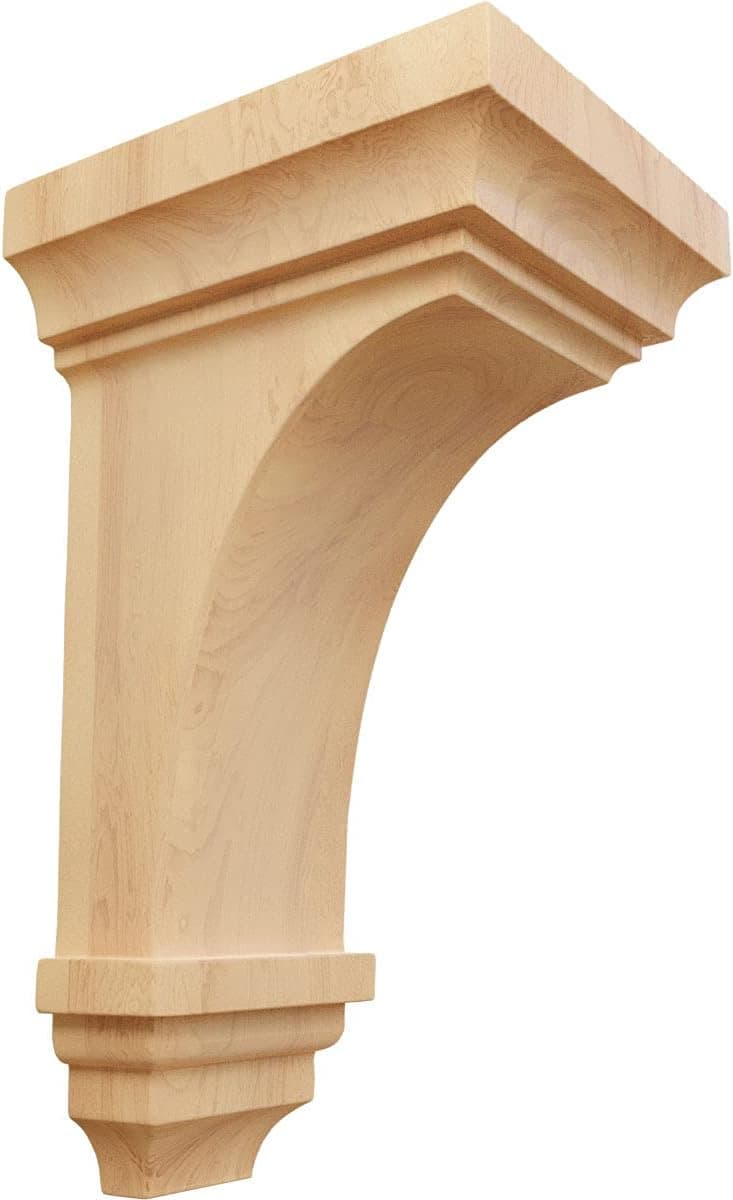 Ekena Millwork CORW05X05X10JERO Medium Jefferson Wood Corbels, 5"W x 5 3/4"D x 10"H, Red Oak