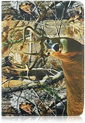 Buck Deer Camo Hunting Camouflage Design Autumn Leather 360 Rotating Case Cover for Apple Ipad Air 2 Ipad 6 Retina Tablet Auto Sleep/wake Function