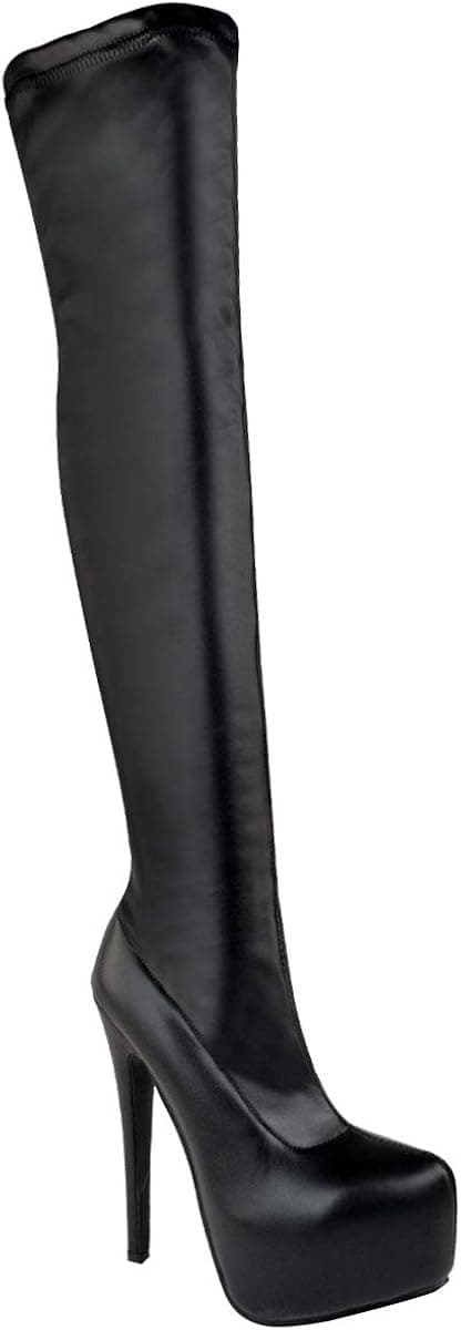 Fashion Thirsty Womens Ladies Mens Unisex Thigh High Over The Knee Stretch Suede Leather Boots Shoe Sexy Stiletto Stretchy Fit Patent Platform Boot Size