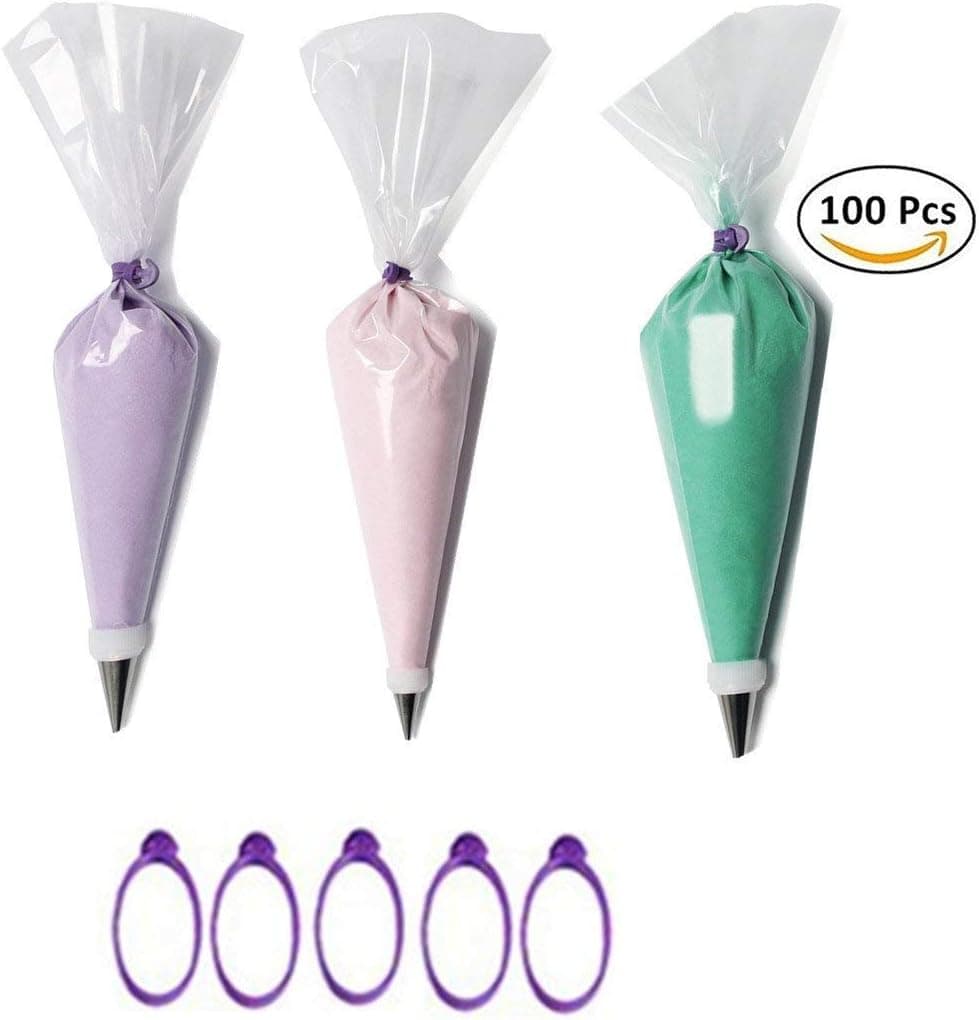 Pastry Bag -100 Pack-16-Inch Extra Thick Large Cake/Cupcake Decorating Bags-Disposable Icing Piping Bags Set