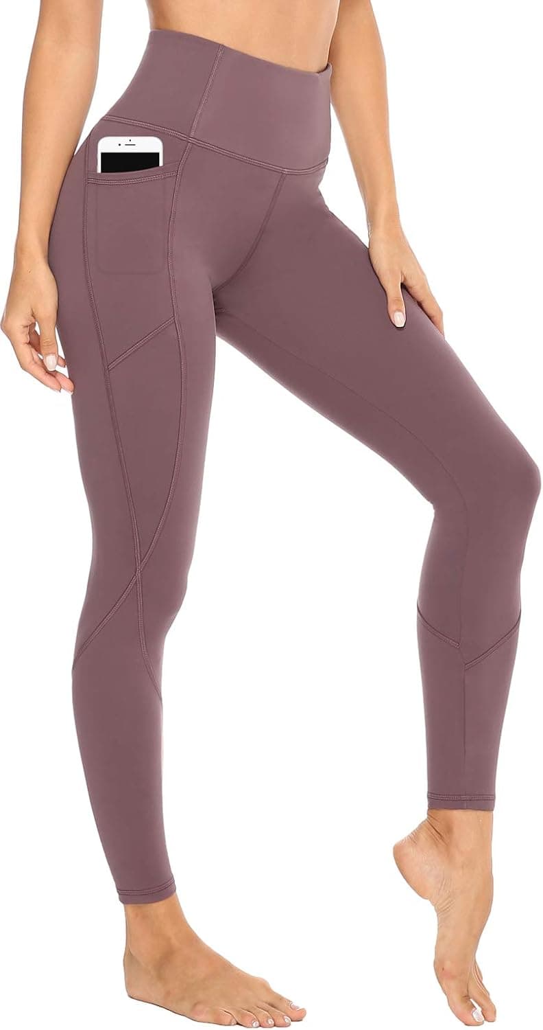 PERSIT Yoga Pants for Women with Pockets High Waisted Black Workout Leggings Athletic Gym Soft Yoga Leggings