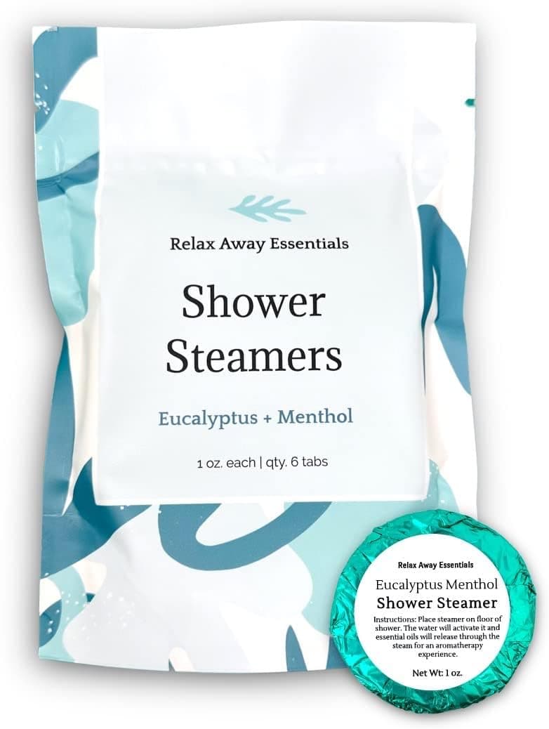 Eucalyptus Menthol Shower Steamers 6 Pack 100% Essential Oil and Pure Menthol