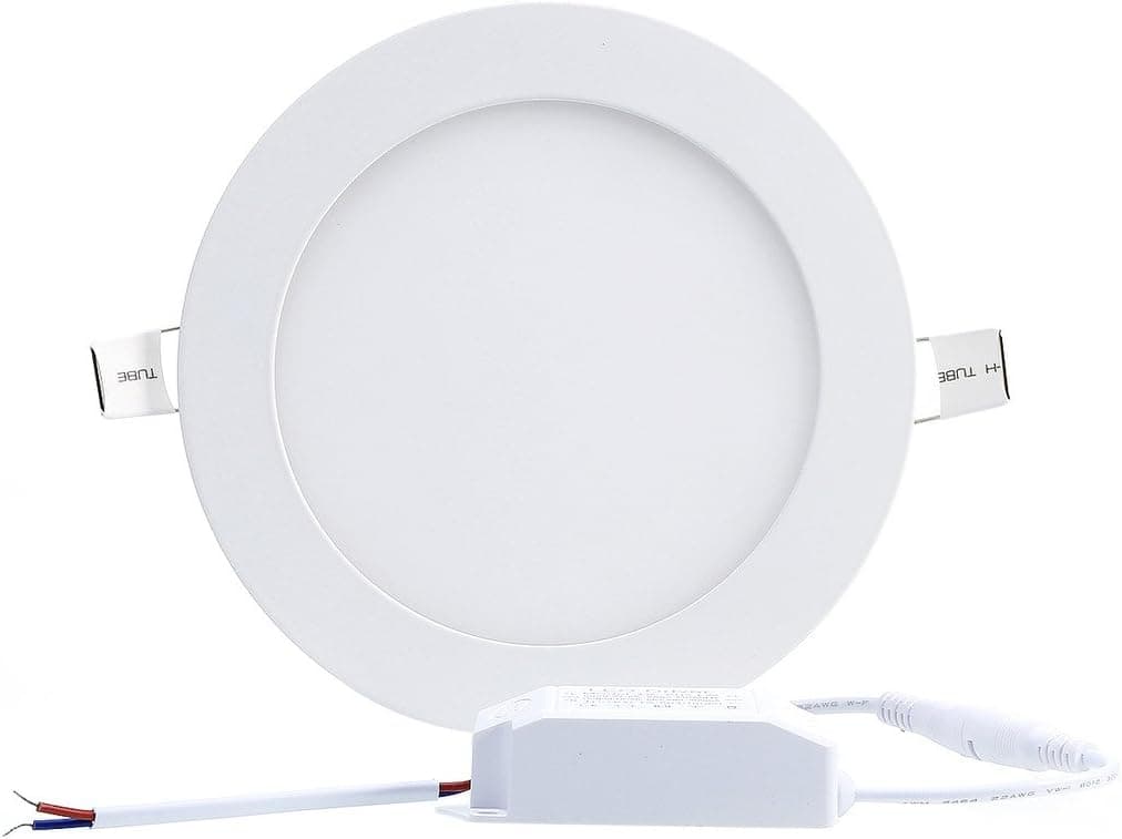 B-right 12W 6-inch Ultra-Thin Round LED Panel Light, 960lm, 90W Incandescent Equivalent, 3000K Warm White, LED Recessed Ceiling Lights for Home, Office, Commercial Lighting