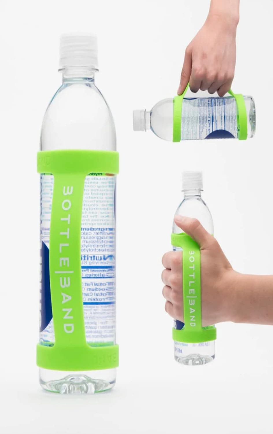 BottleBand - Lime Green - OG -One Size Fits All - Water Bottle Handle, Holder, Carrier, Grip, Strap, Band, Handheld, Drop Protection, Anti Slip. for Running, Hiking, Walking, Carrying, or Jogging