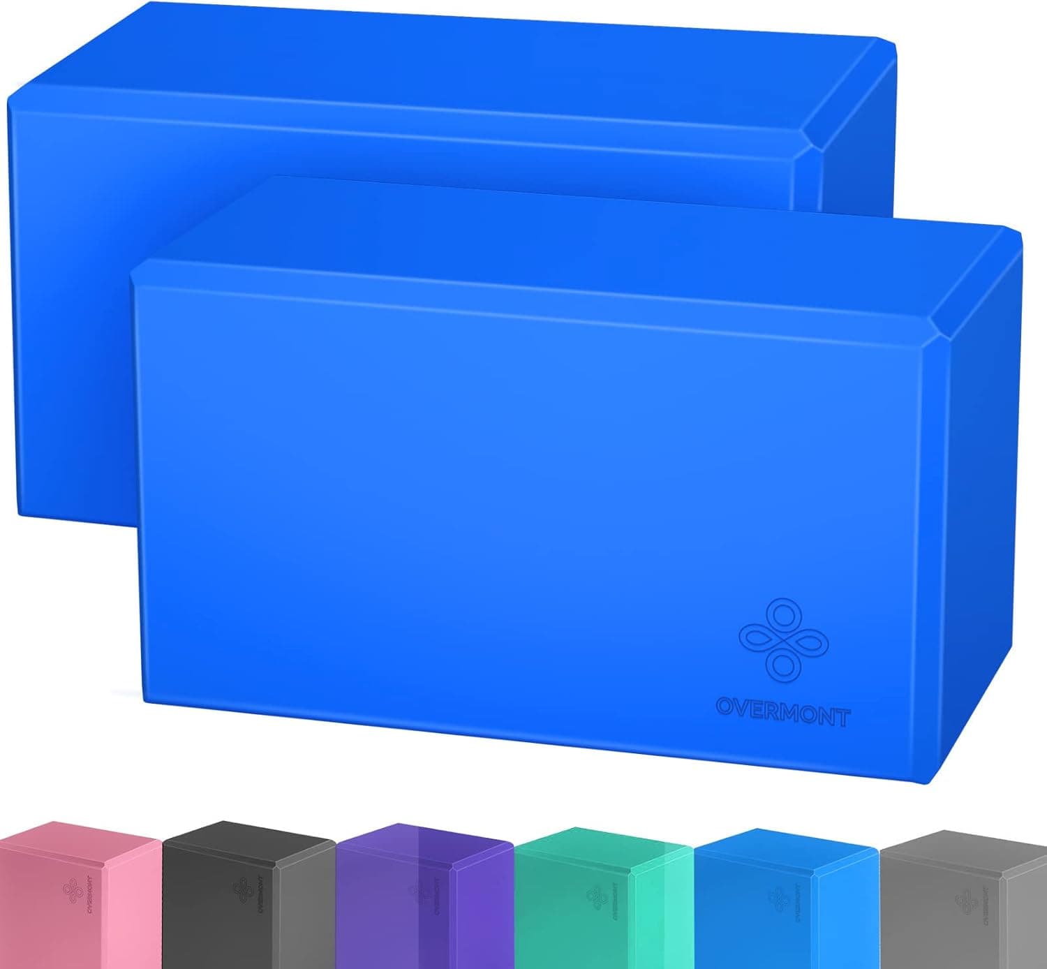 Overmont Yoga Block 2 Pack Supportive Latex-Free EVA Foam Soft Non-Slip Surface for General Fitness Pilates Stretching and Meditation
