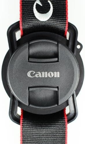 FotoTech Camera Buckle Lens Cap Holder for Canon Nikon Sony Panasonic Fujifilm Olympus Pentax Sigma DSLR/SLR/EVIL Camera with FotoTech Velvet Bag (72mm 77mm 82mm)