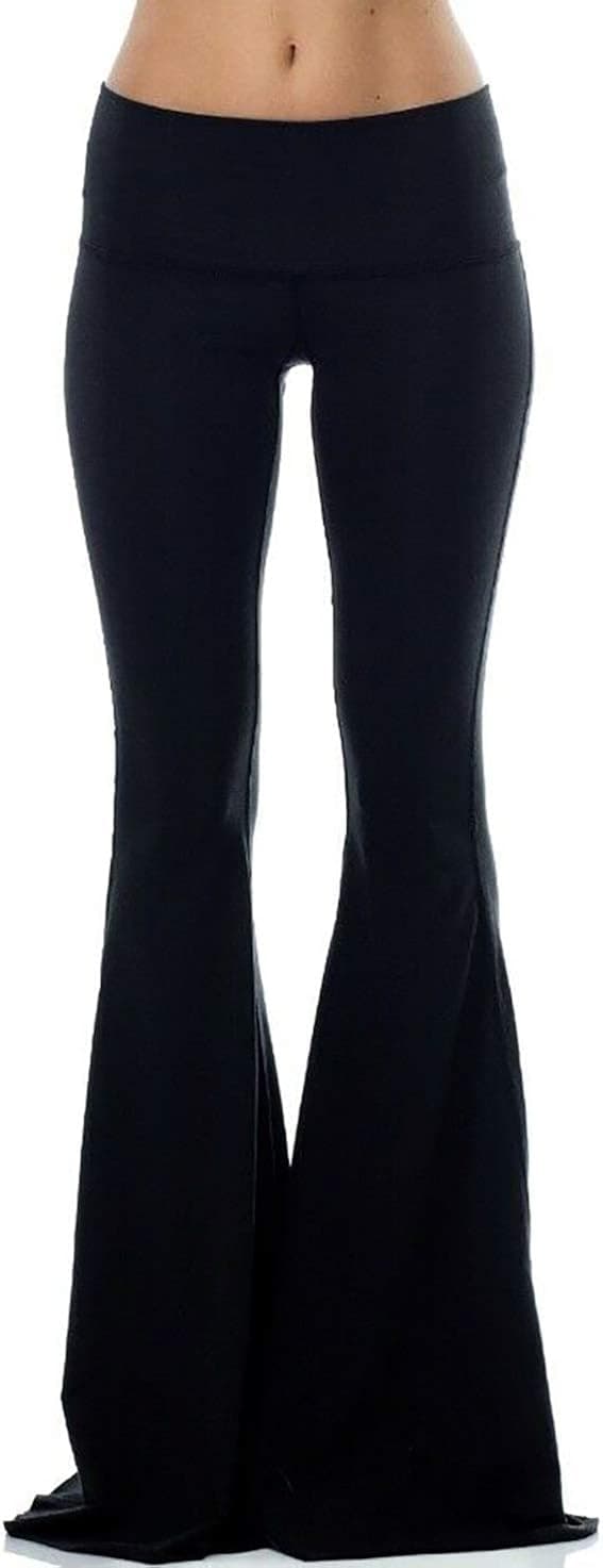 Women Premium Bell Bottom Cotton Spandex Yoga Pants Legging XS-5XL (Regular/Plus Size) 32/34/36" Inseam