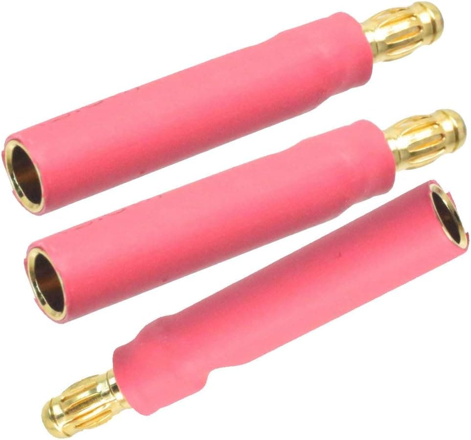 JFtech No Wires 3.5mm Male Bullet Connector to 4.0mm Female Bullet Connector Gold Plug Conversion Adapter for RC ESC Motor (Pack of 3)