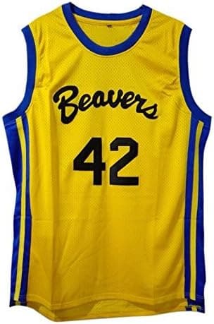 MOLPE Howard #42 Beavers Basketball Jersey S-XXXL Yellow, 90s Hip Hop Clothing,Stitched Letters and Numbers