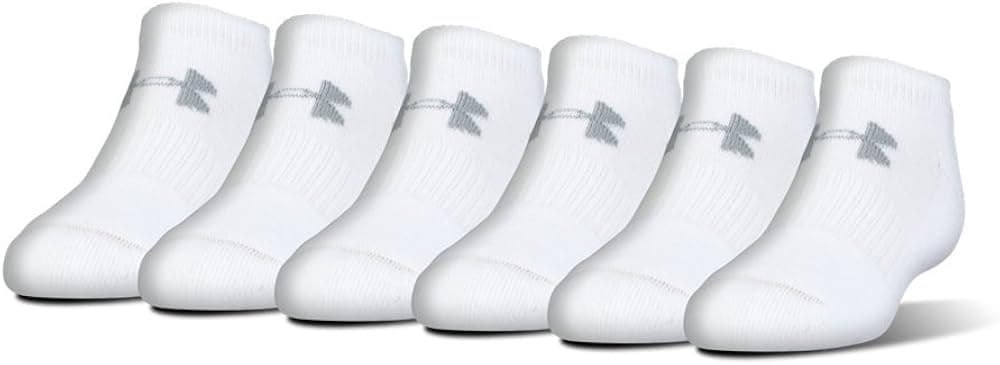 Under Armour UA Charged Cotton 2.0 Quarter - 6-Pack YLG White