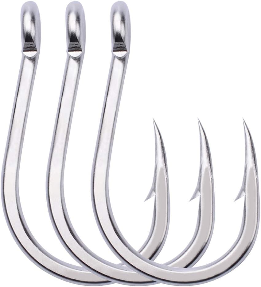 PROBEROS Fishing Hooks Extra Strong Stainless High Carbon Steel Jigging Jigs Big Large Bait Fish Hook Saltwater Circle Hooks Size 1/0-13/0 20pcs/Pack