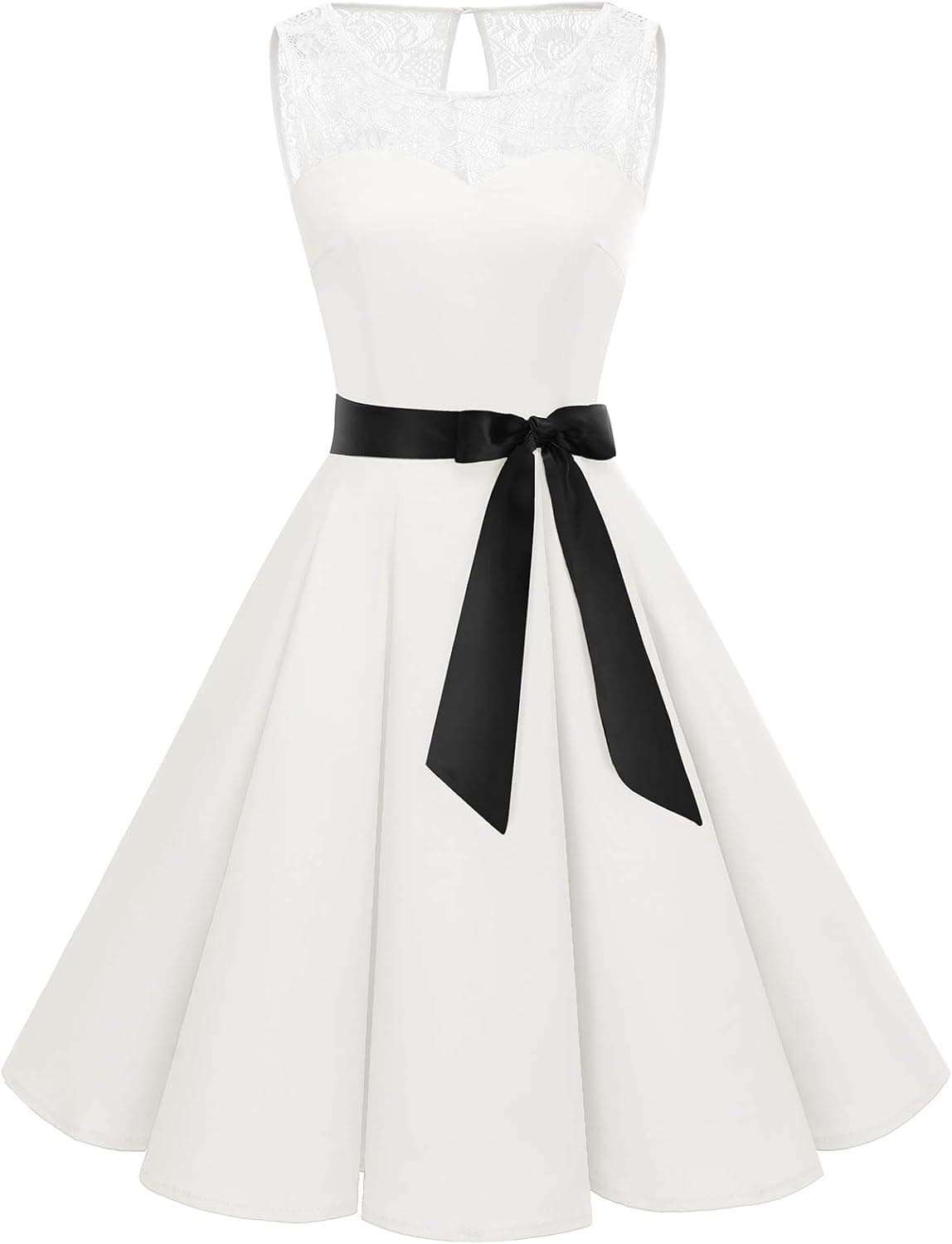Bbonlinedress Women's 1950s Vintage Rockabilly Swing Dress Lace Cocktail Prom Party Dress