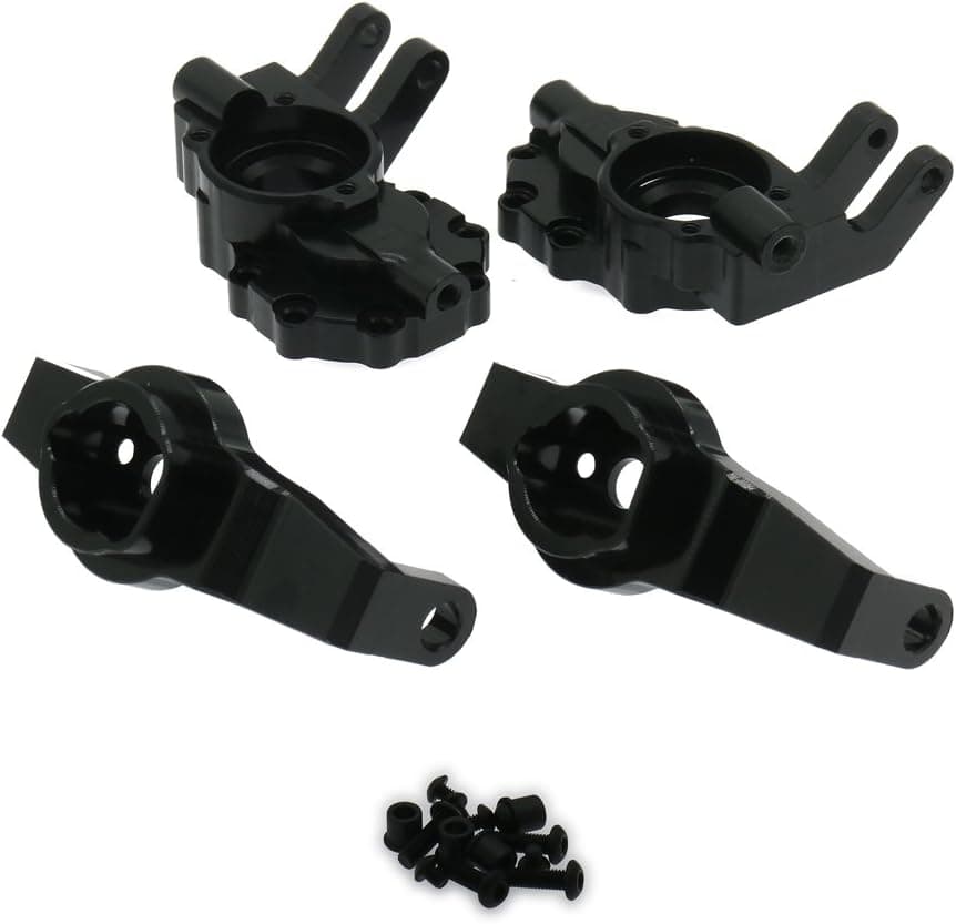 RCAWD C Hub Carrier and Steering Carrier Aluminum Alloy for 1/10 Traxxas TRX-4 Crawler Rc Hobby Model Car(Black)